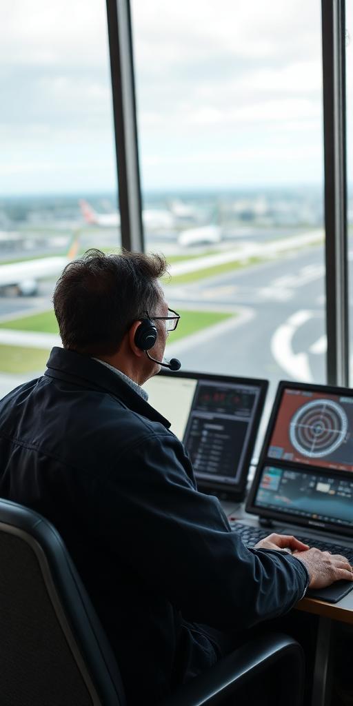 Air Traffic Controller at work — Images and Photos created by www.High-Salary-Jobs.com — The Website that Shows you real Work Incomes in Relation to Roles and Education