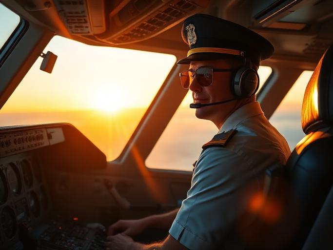 Airline Captain at work — Images and Photos created by www.High-Salary-Jobs.com — The Website that Shows you real Work Incomes in Relation to Roles and Education