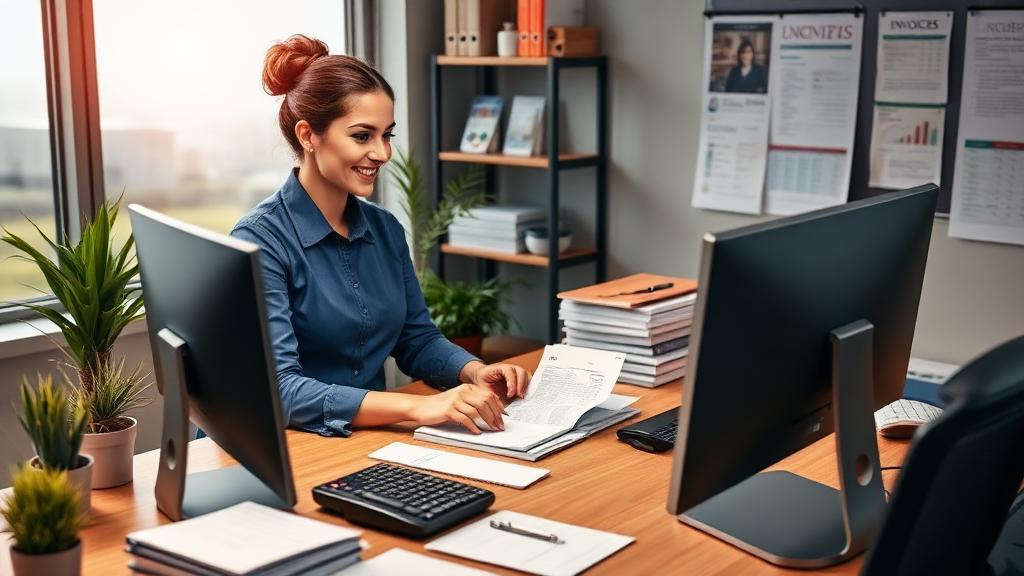Bookkeeper at work — Images and Photos created by www.High-Salary-Jobs.com — The Website that Shows you real Work Incomes in Relation to Roles and Education