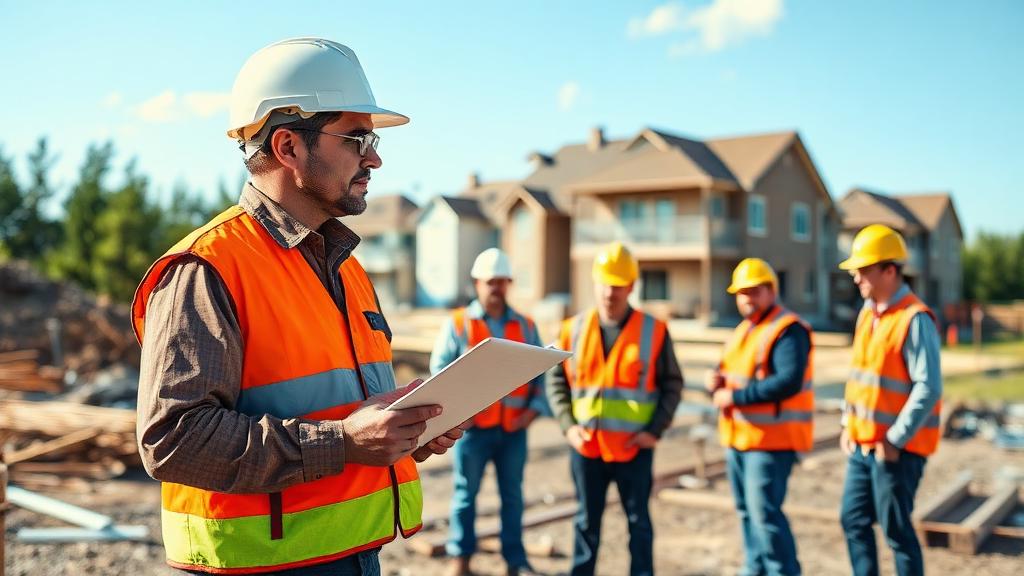 Building Site Supervisor at work — Images and Photos created by www.High-Salary-Jobs.com — The Website that Shows you real Work Incomes in Relation to Roles and Education