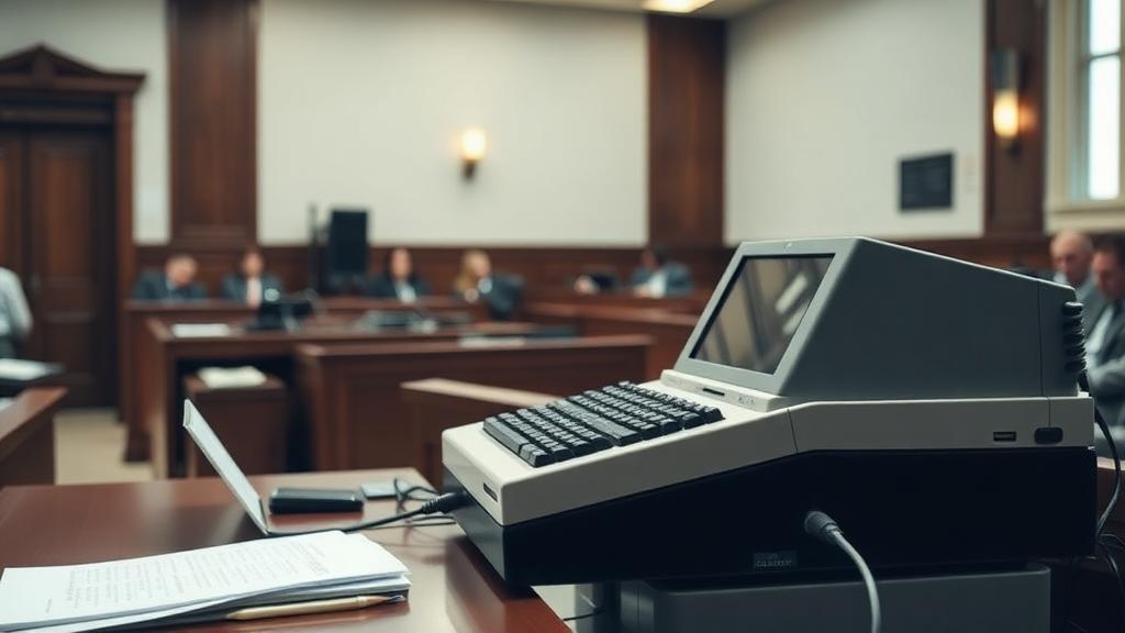 Court Reporter at work — Images and Photos created by www.High-Salary-Jobs.com — The Website that Shows you real Work Incomes in Relation to Roles and Education