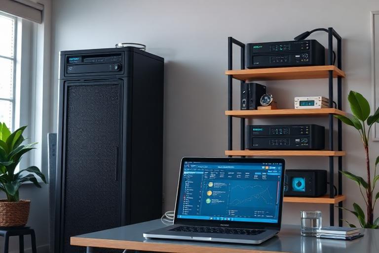 Validator node server rack being configured for staking operations