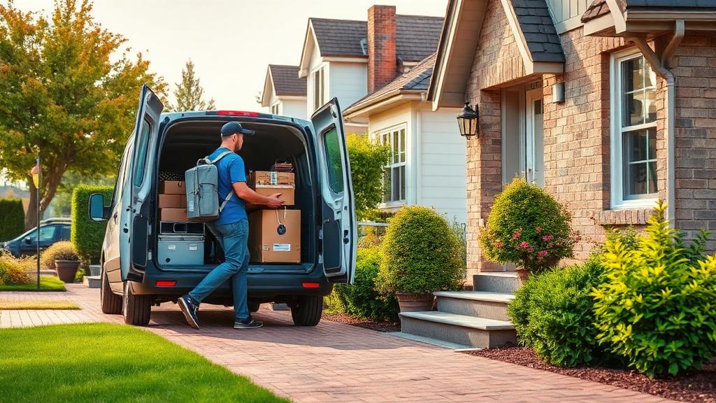 Delivery Driver at work — Images and Photos created by www.High-Salary-Jobs.com — The Website that Shows you real Work Incomes in Relation to Roles and Education