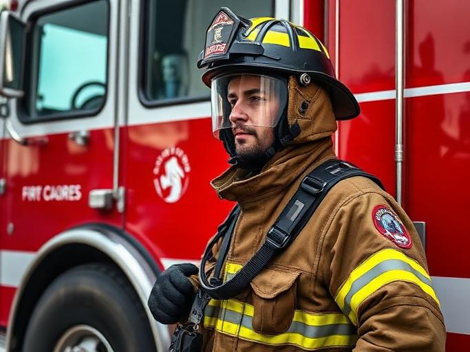 Firefighter at work — Images and Photos created by www.High-Salary-Jobs.com — The Website that Shows you real Work Incomes in Relation to Roles and Education