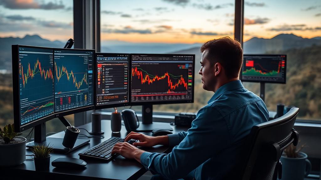 Forex Trader at work — Images and Photos created by www.High-Salary-Jobs.com — The Website that Shows you real Work Incomes in Relation to Roles and Education