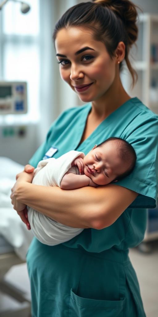 Midwife at work — Images and Photos created by www.High-Salary-Jobs.com — The Website that Shows you real Work Incomes in Relation to Roles and Education