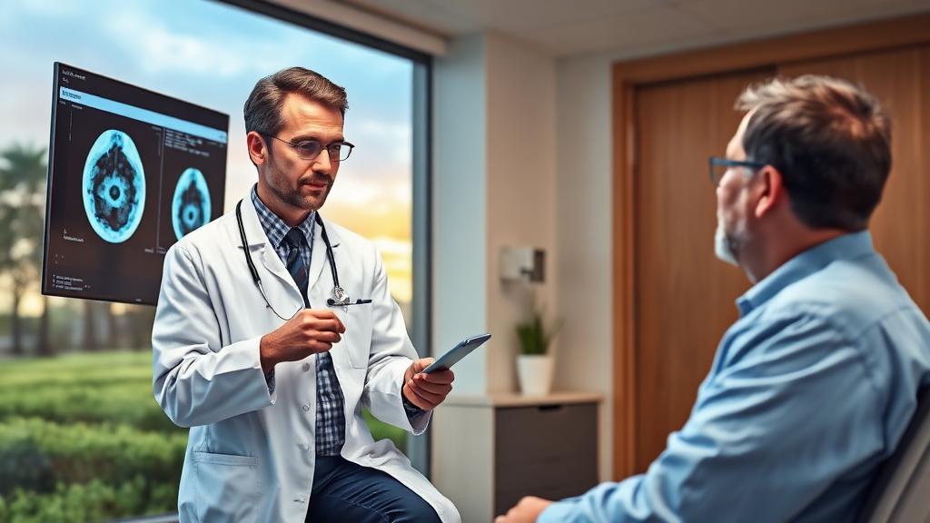 Oncologist at work — Images and Photos created by www.High-Salary-Jobs.com — The Website that Shows you real Work Incomes in Relation to Roles and Education