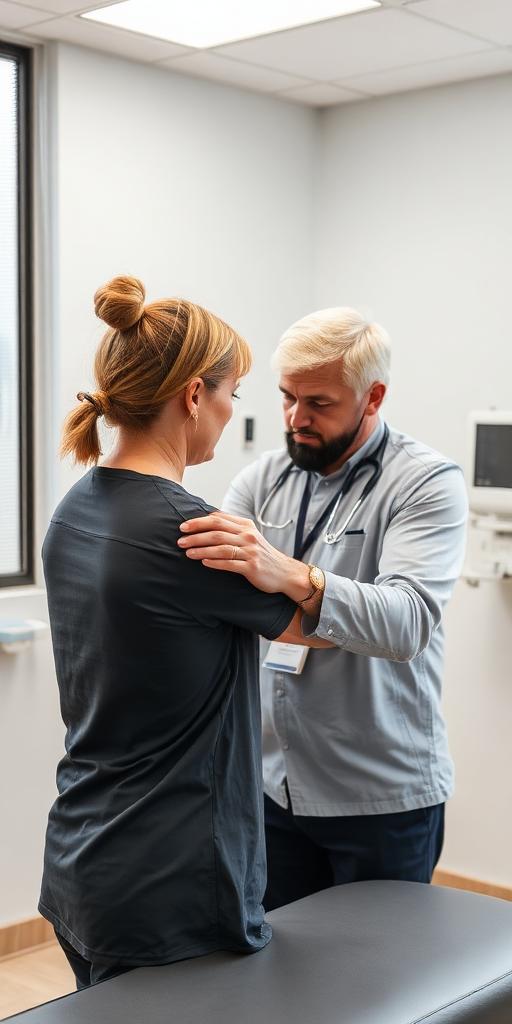 Physiotherapist at work — Images and Photos created by www.High-Salary-Jobs.com — The Website that Shows you real Work Incomes in Relation to Roles and Education