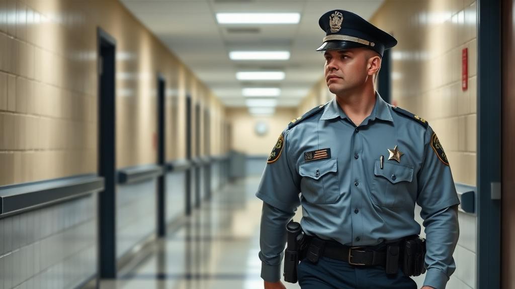 Prison Officer at work — Images and Photos created by www.High-Salary-Jobs.com — The Website that Shows you real Work Incomes in Relation to Roles and Education