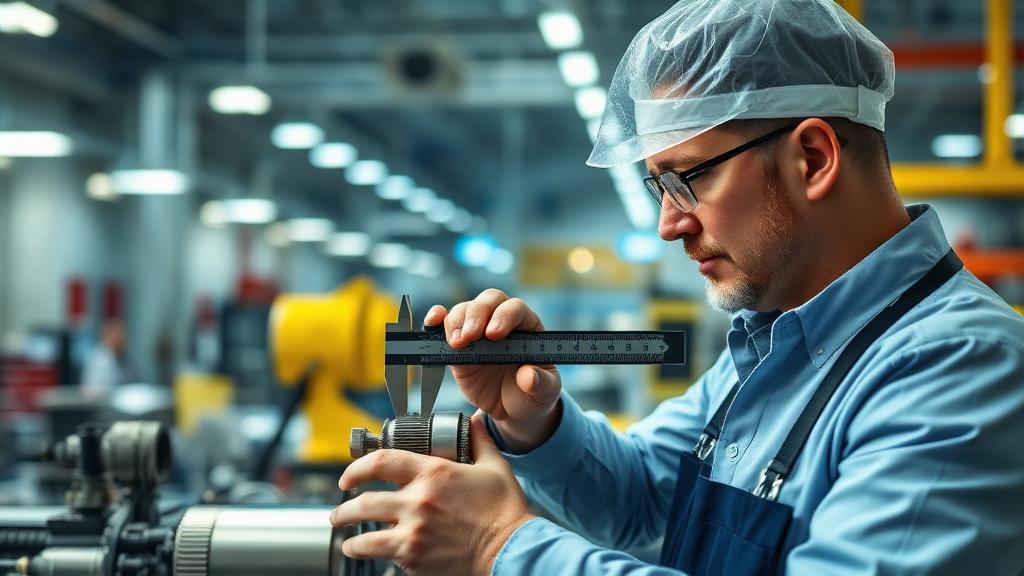 Quality Control Inspector at work — Images and Photos created by www.High-Salary-Jobs.com — The Website that Shows you real Work Incomes in Relation to Roles and Education