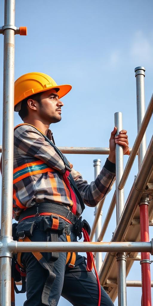Scaffolder at work — Images and Photos created by www.High-Salary-Jobs.com — The Website that Shows you real Work Incomes in Relation to Roles and Education