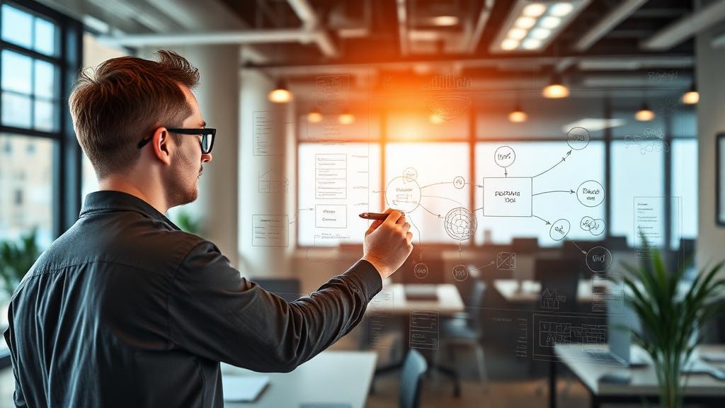 Software Architect at work — Images and Photos created by www.High-Salary-Jobs.com — The Website that Shows you real Work Incomes in Relation to Roles and Education