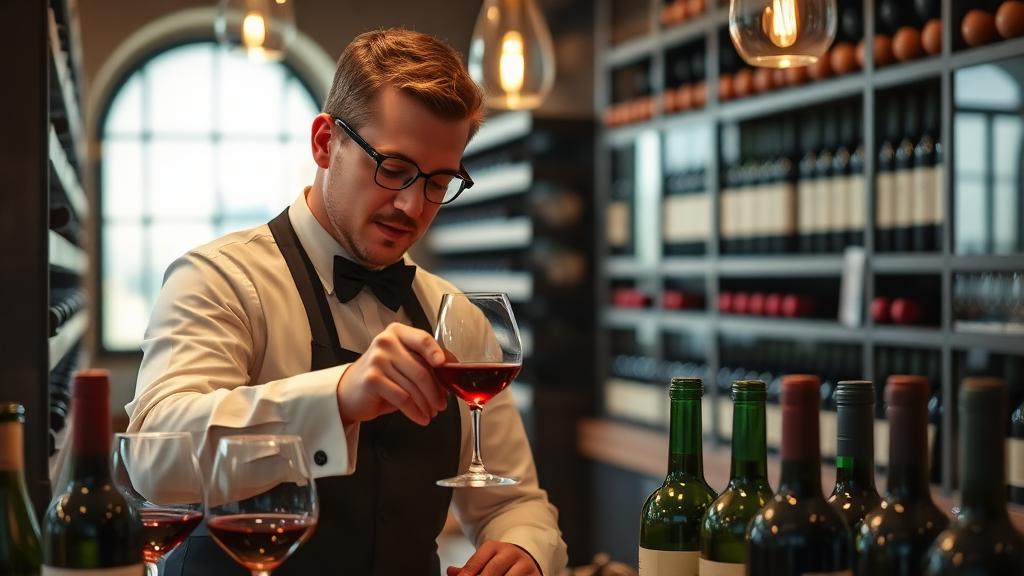 Sommelier at work — Images and Photos created by www.High-Salary-Jobs.com — The Website that Shows you real Work Incomes in Relation to Roles and Education