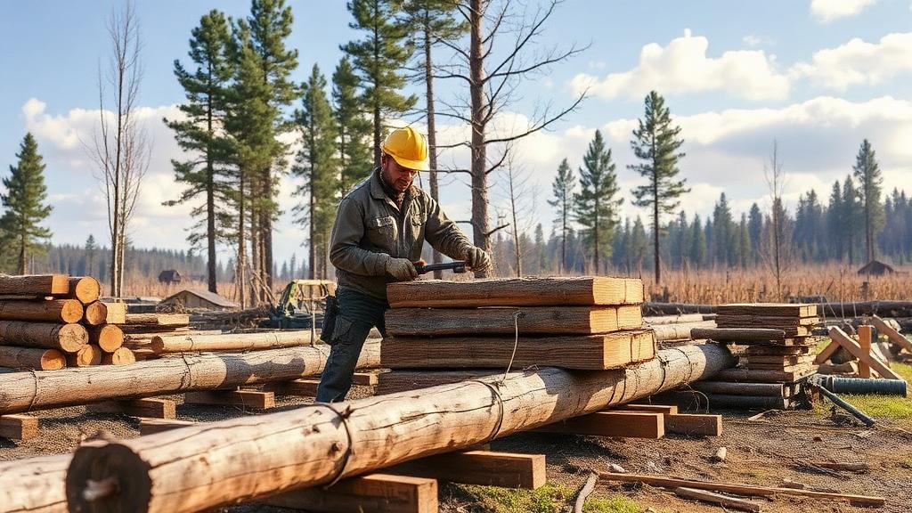 Timber Worker at work — Images and Photos created by www.High-Salary-Jobs.com — The Website that Shows you real Work Incomes in Relation to Roles and Education