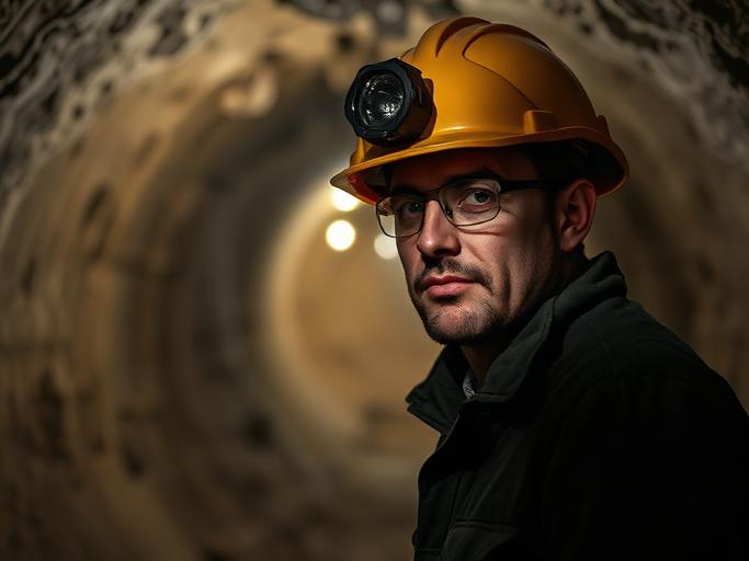 Underground Miner at work — Images and Photos created by www.High-Salary-Jobs.com — The Website that Shows you real Work Incomes in Relation to Roles and Education